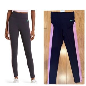 Lacoste x Bandier All Motion Colorblock Navy &Pink Leggings size XS NWT